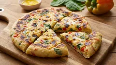 こねない・発酵なしで満足感:フライパンで作るチーズと野菜のフラットブレッド